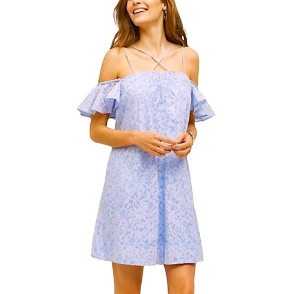 Light Blue Cold-Shoulder Summer Dress